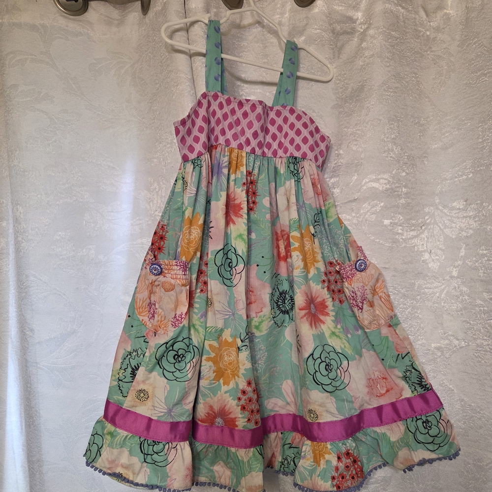 Matilda Jane Floral Kids Dress with Purple and Pink